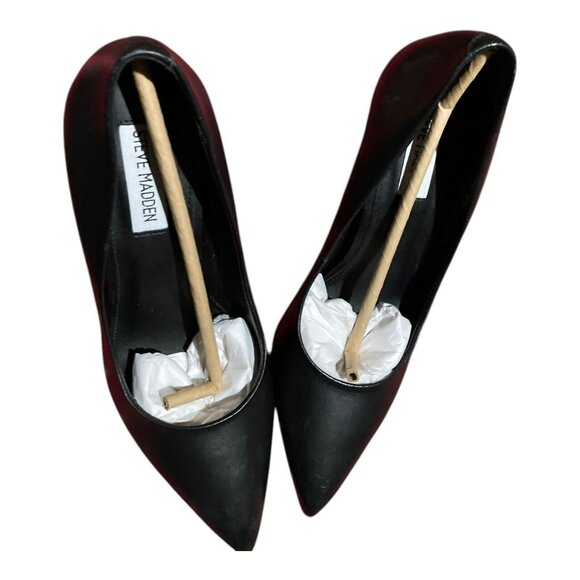 Steve Madden leather heel pointed toe Kammie Size7 Black New‎ but no box - Picture 1 of 10